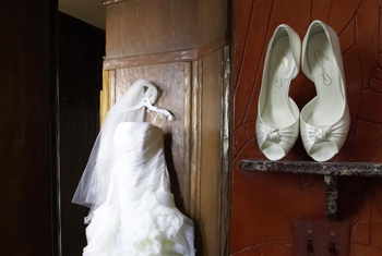Bride dress and shoes